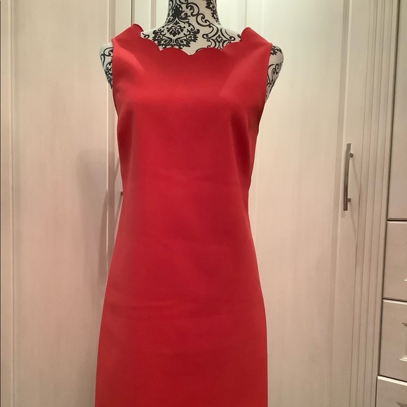 J. Crew Dresses & Skirts - Stunning Coral JCrew Scalloped Dress, Size 10
